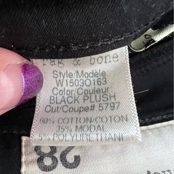 Rag and Bone Women’s Black Plush Leggings Jeans 28 BIN6 - Picture 7 of 8